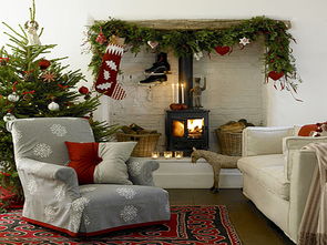 圣诞 主题的 客厅壁炉装修设计推荐